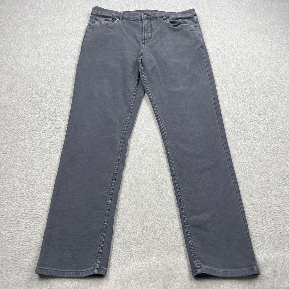Faherty Stretch Terry 5-Pocket Pants Mens 35x32 Navy Blue Dye Cotton Woven Chino